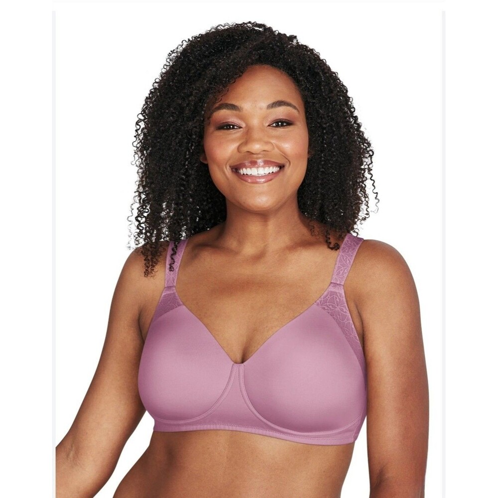 46DD Playtex Secrets US4707 Perfectly Smooth Mauve Wirefree Bra Full Coverage